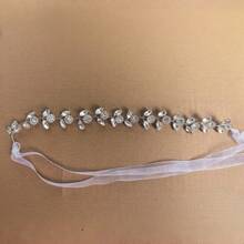 1 قطعة طوق شعر معدني لامع أنيق للحفلات، إكسسوار شعر للعروس والزفاف، مناسب لجميع الفصول - فضي - مشاهدة 7