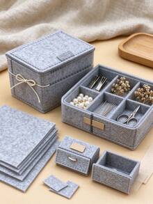 20pcs Pre-Cut Light Gray Felt Fabric, 13*13cm Square Size, Trimmed Edges With No Fraying, Solid Light Gray Matte Fabric, No Cutting Required, Suitable For Various Small DIY Handmade Projects, Felt Dolls, Brooches, Keychain Pendants - Felt Cloth - View 2