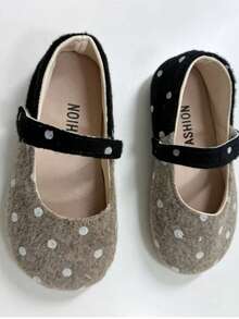 New Cute Fashion Polka Dot Patchwork Soft Sole Mary Jane Shoes For Girls - Apricot - View 5