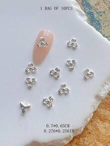 1 gói phụ kiện trang trí nail nghệ thuật mùa đông Giáng Sinh, cây thông, vòng hoa, tuần lộc, chuông, charm nail 3D bằng hợp kim kim loại - Nhiều màu - Xem 7