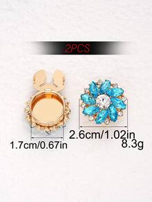 1/2/4pcs 26mm Crystal Diamond Buttons Decorations, Detachable Button Covers, Suitable For Clothing, Dresses, Shirts, Suits Accessories, With Clips And Pliers, Lead Color - Multicolor - View 20