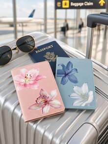Lily Floral Pattern Leather Passport Holder, Foldable Portable Travel Organizer; Travel Gift, Valentine's Day Gift; Travel Essential - Multicolor - View 10