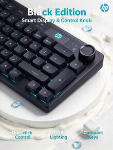 HP K500F Wireless Mechanical Feel Keyboard Silent Multi-Function Volume Knob Bluetooth - View 3