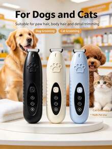 Rechargeable Electric Pet Grooming Clipper With LED Light, Low Noise Pet Paw Hair Trimmer For Cats And Dogs, Precision Grooming Clipper For Paws, Eyes, Ears, Face And Local Detail Trimming, Pet Hair Grooming Clipper For Cats And Dogs - View 1