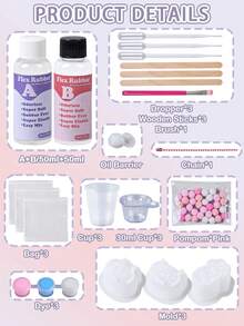 Taba Kit 100ml DIY Making Set, Includes 3 Silicone Molds, Suitable For DIY Handicrafts And Jewelry Making, Ideal For Beginners, Classroom Prizes, Party Gifts - Set - View 8