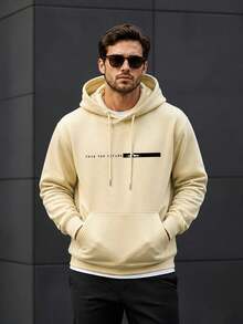 Men Hoodies - Apricot - View 4