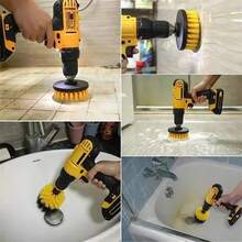 3-In-1 Drill Brush Head Set, Multi-Function Electric Cleaning Kit, Suitable For Most Cordless Drills, Nylon Brush Heads For Bathroom, Shower, Bathtub, Tile, Tile Grout, Floor, Furniture And Car Interior Cleaning, Efficient Cleaning Tool, Suitable For Home And Commercial Use. - 4pcs - View 4
