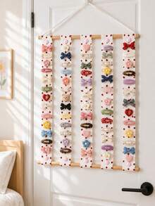 Hair Accessory Storage Strap,Door Storage Space, Accessories Hanging Storage For Hair Clips, Hair Ties And Other Hair Accessories,Cute Girl Bedroom Wall Decor - Multicolor - View 8