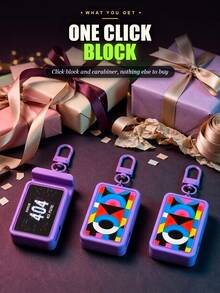 2-In-1 Fidget Clicker Keychain & Phone Stand, Clip-On Bag Charm, Pocket Push Button Stress Relief, 5-In-1 Stand & Pendant - Multicolor - View 6
