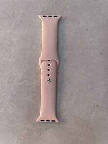 1pc Sports Watch Band, Soft Silicone Waterproof Strap, Compatible With Apple Watch Series 12 11 10 9 Ultra 8 7 6 5 4 3 2 SE - Milk Tea - View 3