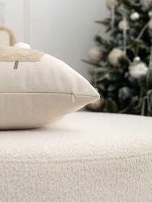1pc Christmas Tree Embroidered Pillow Case, Suitable For Indoor Decoration, Christmas Decoration, All Season Pillow Cover, Without Insert - Multicolor - View 10