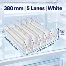 1/2/3/4/5/6 PCS White Soda Can Organizer For Fridge, Self-Pushing Drink Dispenser With Adjustable Width, Automatic Beverage Pusher Rack For Cans And Bottles, Space-Saving Refrigerator Storage For Kitchen Cabinet, Pantry And Countertop - White - View 11