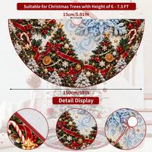 1pc Ice Blue Large Snowflake Pattern Christmas Tree Skirt, Elegant Color Holiday Decoration, 5 Sizes, Suitable For Men And Women As Holiday Gift, Perfect For Home And Party Christmas Decor - Ice Blue Large Snowflake - View 9