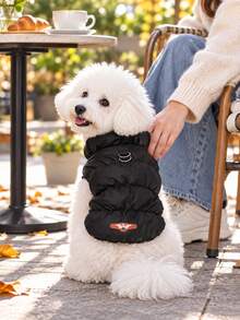 3-Layer Warm Dog Coat, Suitable For Small And Medium Dogs, Autumn And Winter Pet Jacket, Fits Poodle, Bichon Frise And Yorkshire Terrier, Daily Cold Weather Clothing, 8 Colors Available - Black - View 3