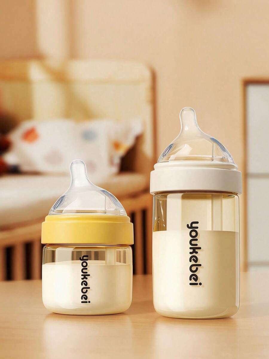 Botol Bayi PPSU, Botol Bayi Kaca Premium Aliran Lambat/Sedang, Mudah Beralih Antara ASI dan Botol, 0+ Bulan, Unisex, 1 Kemasan