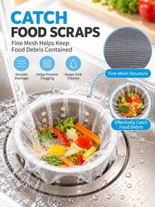 Replaceable Filter - Fine Mesh, Suitable For Kitchen Sink And Drain, Vegetable Washing - Anti-Clogging, Easy To Clean - Durable Pipe And Food Preparation Strainer, Suitable For Small Openings, Kitchen Sink Filter, Practical Kitchen Utensil - A - View 2