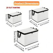 1pc 2D Flat Foldable Zipper Storage Box, Big Eye Cat Pattern Design, Can Store Clothes, Bedding, Nail Tools, Holiday Sundries, Suitable For Under Bed, Closet Placement And Moving Packing, Zipper Closure Secure, Reinforced Handle Durable Living Room Sundries Storage Basket, Dormitory Seasonal Bedding, Book Storage Supplies - A - View 3