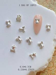 1 gói phụ kiện trang trí nail nghệ thuật mùa đông Giáng Sinh, cây thông, vòng hoa, tuần lộc, chuông, charm nail 3D bằng hợp kim kim loại - Nhiều màu - Xem 33