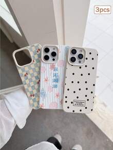 3件裝彩色印花元素 TPU 防震全包覆手機殼 精準保護套 適用於 Apple 11/12/13/14/15/16/17 Pro Max - 彩色 - 查看 4