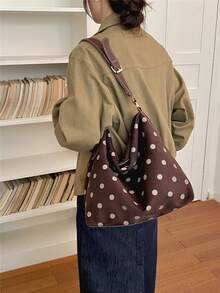 Vintage Women's Shoulder Tote Bag, Simple And Versatile, Suitable For Commuting, School, And Shopping - Coffee - View 3