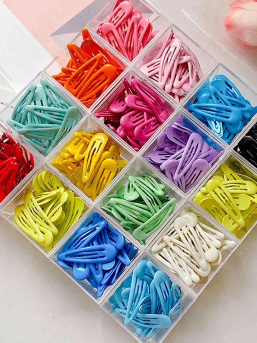 20pcs Bagged Women's Y2K Candy Color Random Mixed Sweet Cool Cute Girly Oil Drip Colorful Small Hair Clips Side Clips Hair Clips Fashion Versatile Hair Accessories Suitable For Daily Wear Outfits Matching Accessories Headwear BB Clips - Multicolor - View 1