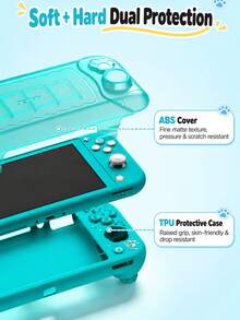 Multi-Function Protective Case Set Compatible With Switch Lite: Includes A Transparent Hard Shell And Soft Skin-Friendly Silicone Protective Cover, Ideal Accessory Gift For Friends, Perfect For Halloween Or Christmas - View 2