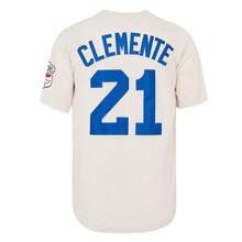 Men's Santurce Crabs #21 Clemente Embroidery Baseball Jersey, Puerto Rico Retro Beige Fan Commemorative Baseball Clothing - Beige - View 3