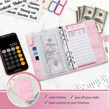 Budget Planner Cash Envelopes, For Budget Management, Leather A6 Budget Planner With Zipper Envelopes - Multicolor - View 3