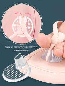 1pc Transparent Anti-Friction Front Half Pad For Flip Flops, Silicone Toe Protector With Small Dots Non-Slip Toe Grip - A - View 4