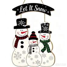 Cross-Border New Winter Christmas Element Wooden Sign Creative Decorative Plaque Door Sign Decorative Painting Wholesale - Multicolor - View 2