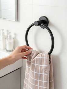 Bathroom Towel Ring, Wall-Mounted Towel Rack, Modern Home Storage Rack, Modern Wall-Mounted Towel Hook, Waterproof Bathroom Storage, Towel Rack - Multicolor - View 4