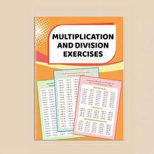 32 Pages Children's Multiplication And Division Practice Book, Math Activity Workbook, Multiplication Table Learning Worksheet, Educational Reading And Writing Toy, Elementary School Home Education Learning Supplies - Orange - View 3
