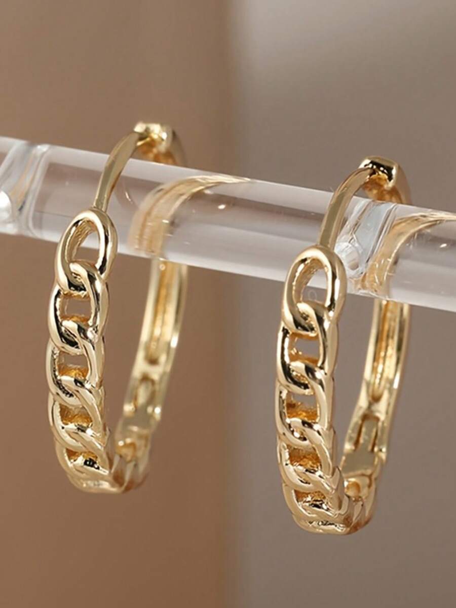 1 Pair Charming Earrings Suitable For Wedding, Engagement, Anniversary, Party, Valentine's Day Gift - Yellow Gold - View 1