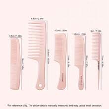 Women's 1pc/5pcs Wide Tooth Comb Set, Styling Comb Set, Suitable For Various Hairstyles And Detangling - Wide Tooth, Fine Tooth, Tail Comb, Hair Styling, Double Wide Tooth Comb, Suitable For Wet Hair, Wavy Hair, Thick Curly Hair - Pink - View 6