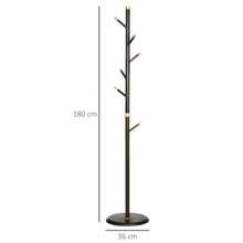 Vintage Coat Rack Stand Freestanding Hall Tree With 6 Hooks Frame Entryway Hallway Bedroom Walnut - 1 - View 2
