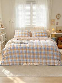 2/3pcs Milk Velvet Bedding Set, Soft, Skin-Friendly, Comfortable, Removable And Machine Washable, Set Includes: 1/2 Matching Pocket Pillowcases + 1 Duvet Cover With Four-Corner Straps And Zipper, Suitable For Multiple Occasions: Bedroom/Guest Room/Dorm/Travel Hotel Stay - Multicolor - View 20