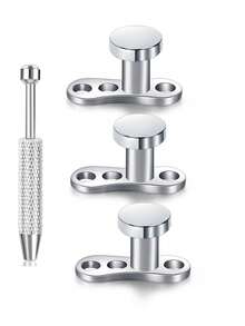 14G Dermal Set(With Tool):Anchor Tops &Base Hypoallergenic 316L Stainless Steel Dainty CZ Body Piercings Studs Punk Personalized Jewel Daily Gifts - Silver - View 15