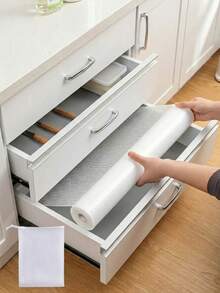 Non-Slip Waterproof Oil-Resistant Drawer Liner, Washable Kitchen Cabinet Liner, Suitable For Cabinets, Storage Rooms, Refrigerators, Bathroom Countertops, Bedroom Apartment Home Decor, Easy To Clean Essential Accessory For Home Furniture, Vanity, Desk - Multicolor - View 11