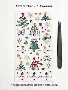 1pc Christmas Theme Rhinestone Decor Sticker Set With Tweezers, 3D Acrylic Hollow Self-Adhesive Rhinestone Stickers, Santa Claus, Christmas Tree, Snowflake, Gift Sock, Snowman, Christmas Hat, Candy Cane And More Christmas Patterns, Suitable For Phone, Water Cup, Camera, Earphone, Greeting Card, Gift Packaging, Photo Frame, Photo Album, Notebook, Aromatherapy Cup And More - one-size - View 15