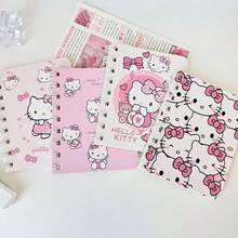 Hasbro 2/4 Sanrio Hello Kitty Random Style Cute Cartoon Cat Mini Spiral Notebook, Portable Pocket Coil Notebook, Daily Note Small Diary, Student Stationery, Random Cover Pattern - Multicolor - View 1