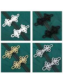 5pcs Black Dragonfly Shaped Chinese Style Frog Buttons, Vintage Handmade Traditional Cheongsam Buttons, DIY Clothing Sewing Accessories - A - View 7