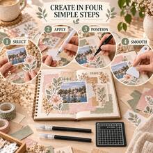Set Alat Scrapbooking Buatan Tangan 6 Buah, Aksesori Perencana & Kerajinan Kertas DIY Hitam, Termasuk Pinset, Pengikis Kertas, Alas Grid Mini, dan Berbagai Alat Bantu, Cocok untuk Aplikasi Stiker, Pembuatan Kartu, Kolase Album Foto, dan Proyek Scrapbooking - setelan - View 4