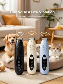 Rechargeable Electric Pet Grooming Clipper With LED Light, Low Noise Pet Paw Hair Trimmer For Cats And Dogs, Precision Grooming Clipper For Paws, Eyes, Ears, Face And Local Detail Trimming, Pet Hair Grooming Clipper For Cats And Dogs - View 10