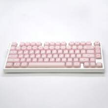 ATTACK SHARK SK01 113 Keys Full Keycaps Set, Double Shot, Cherry Profile, Ergonomic, PC+Silicon Untuk Keyboard Gaming TKL ANSI 21/87/100/104/108 Tombol Tipe Cross Mekanik/Magnetik, Warna Pink - View 3
