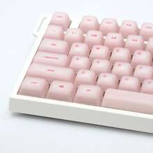 ATTACK SHARK SK01 113 Keys Full Keycaps Set, Double Shot, Cherry Profile, Ergonomic, PC+Silicon Untuk Keyboard Gaming TKL ANSI 21/87/100/104/108 Tombol Tipe Cross Mekanik/Magnetik, Warna Pink - View 5