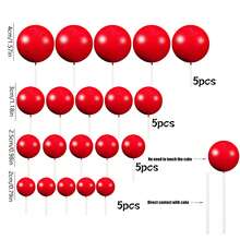 40pcs Multicolor Metallic & Matte Spherical Cake Toppers, Mini Foam Ball Decorations For Birthday & Wedding Cake Decor - Multicolor - View 16