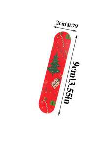 2/4/8pcs Christmas Nail Files, Mini Nail Buffers, Patterned Polishing & Grinding Nail Files, Christmas Gift, Manicure Tools, Easy To Use And Portable - Multicolor - View 4