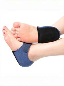 1 Pair Unisex Sports Shock-Absorbing Hook-And-Loop Heel Pad Breathable Sweat-Absorbing Arch Support Insoles - Multicolor - View 3