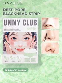 UNNY CLUB Nose Strips, Plant Extract Formula, Gentle & Non-Irritating, Shrink Pores, Balance Oil, Cleanse & Nourish Skin, Suitable For Beginners, 2 Pieces Per Pack, 5 Packs Total, Brand Beauty Cosmetics - Deep Cleaning - View 1