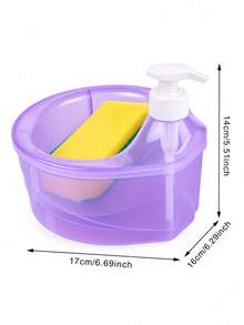 Press-Type Soap Dispenser Bathroom Refillable Bottle Brush Soap Dispenser Soap Dispenser Bathroom Kitchen Cleaning Soap Dispenser Soap Dispenser Box Press-Type Detergent Box Square Sponge Brush Box Divided Storage Box Kitchen Essentials Bathroom Decor - Multicolor - View 23